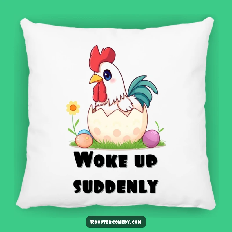 Funny Surprise Rooster Easter Pillow - Cozy Up with a Laugh