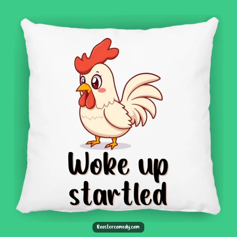 Funny Surprised Rooster Pillow - Cozy Squawking Chicken Cushion Gift