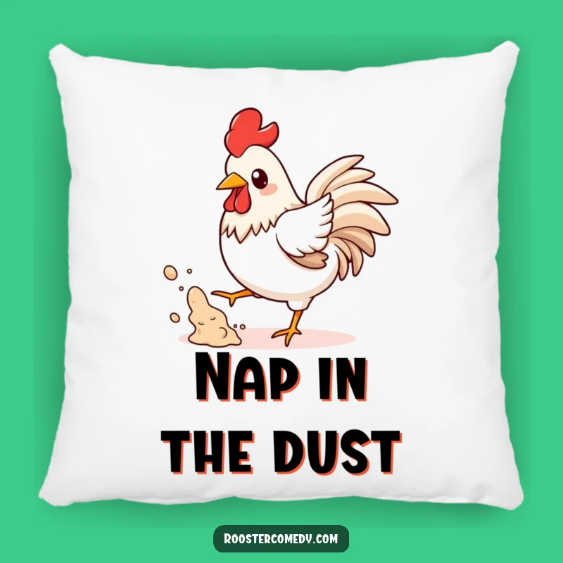 Funny Kawaii Rooster Pillow - Playful Dust Kicking Comfort, Cozy Fun