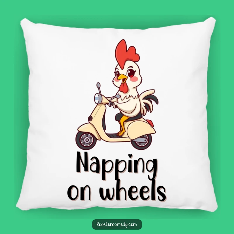 Funny Rooster Scooter Pillow - Comfy Accent for the Joyful Rider