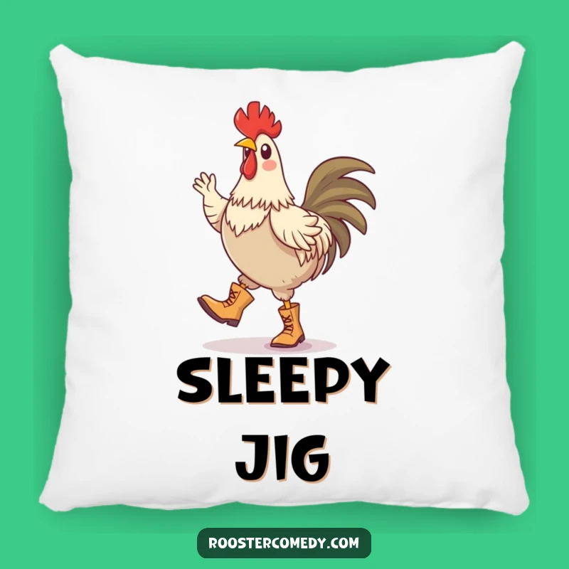 Funny Rooster Jig Pillow: Cozy Comfort and Dance Vibes