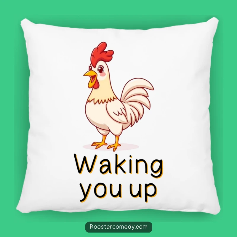 Cute Funny Proud Rooster Pillow - Cozy Comfort with a Cheerful Crow
