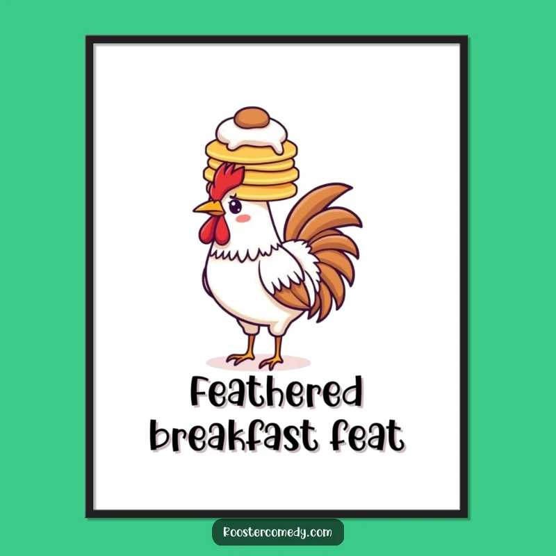 Funny Pancake Rooster Digital Art - Instant Breakfast Decor