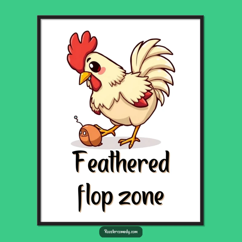 Funny Rooster Trip Digital Art: Comical Farm Decor - Instant Funny Gift