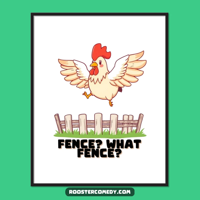 Funny Leaping Rooster Digital Art - Instant Inspiration for Your Walls!
