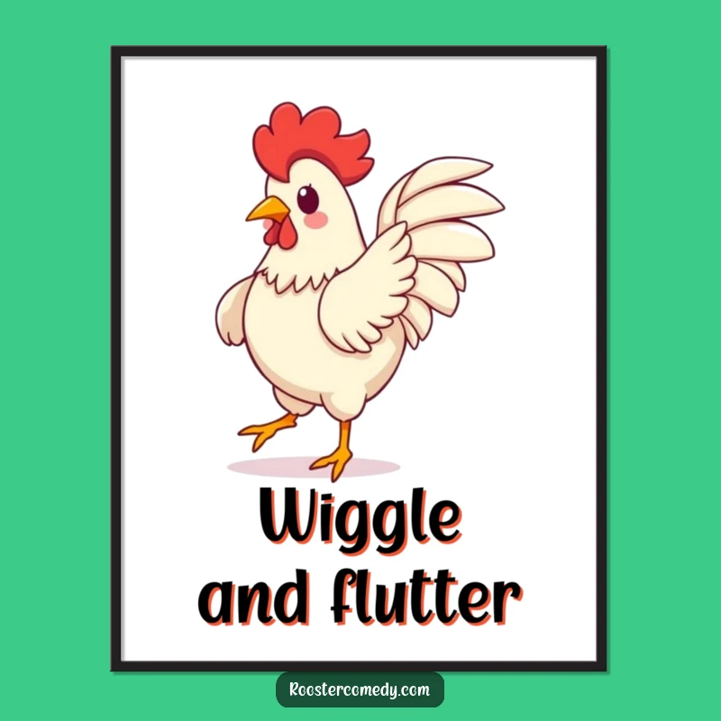 Funny Kawaii Rooster Digital Art - Instant Dance Gift Download