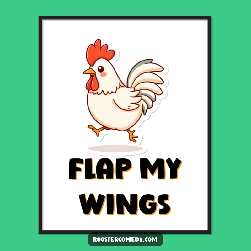 Funny Kawaii Rooster Digital Art - Instant Hop Decor Gift Download