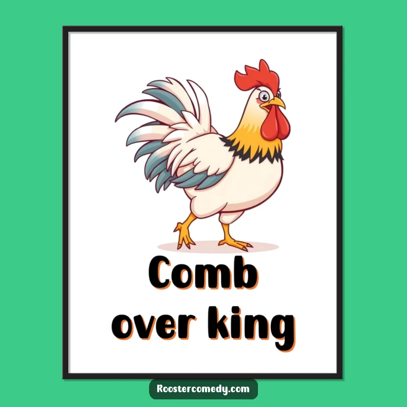 Funny Rooster Comb Digital Art: Bold Farmhouse Decor