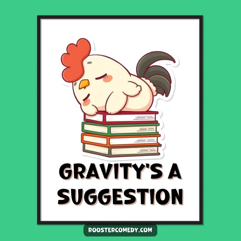 Funny Rooster Digital Art Print - Hilarious Roosting Character for Instant Joy