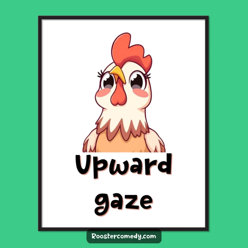 Funny Rooster Sky Surprise Digital Art Print: Instant Farmyard Humor!