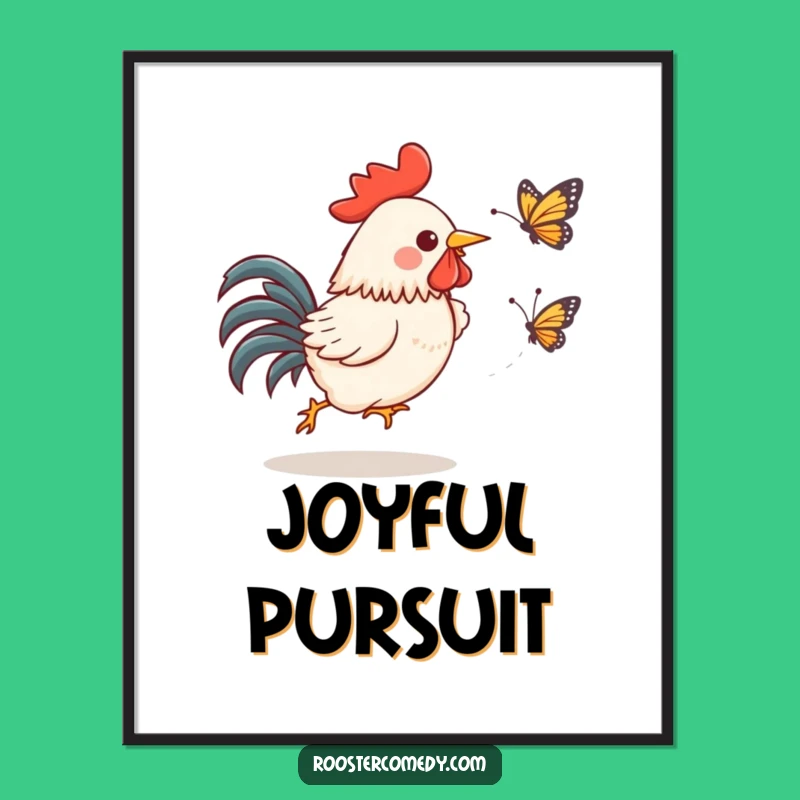 Funny Kawaii Rooster Art Print: Decorate with glee, a perfect funny gift!
