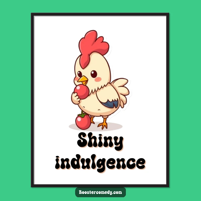 Funny Kawaii Rooster Art Print: Berry charming decor, a perfect funny gift!