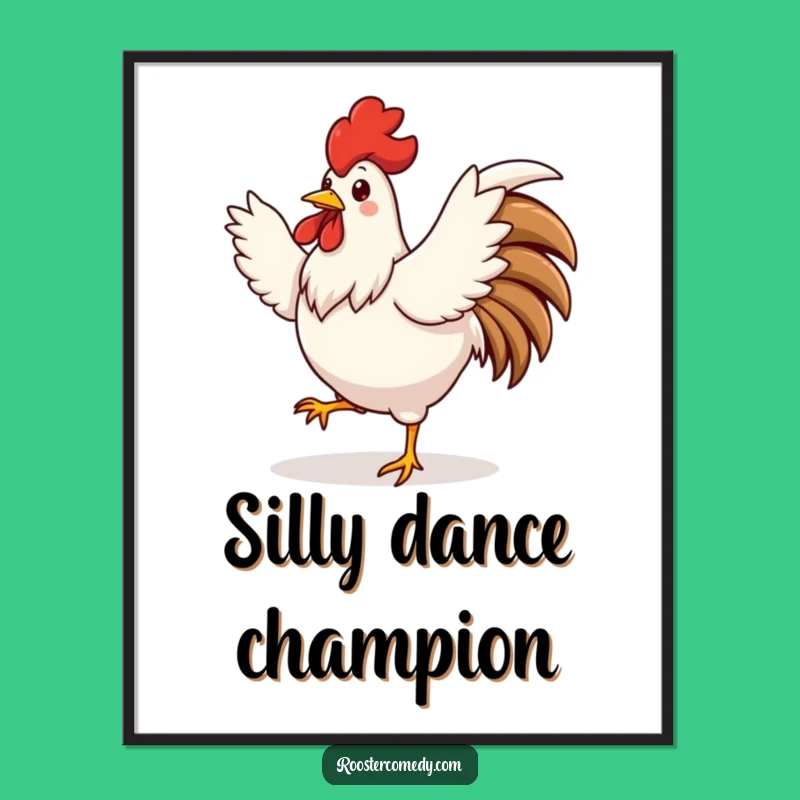 Funny Silly Rooster Dance Digital Art - Instant Lively Decor