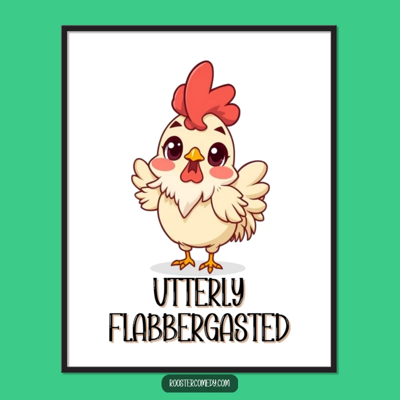 Funny Surprised Rooster Digital Art - Instant Shocking Decor