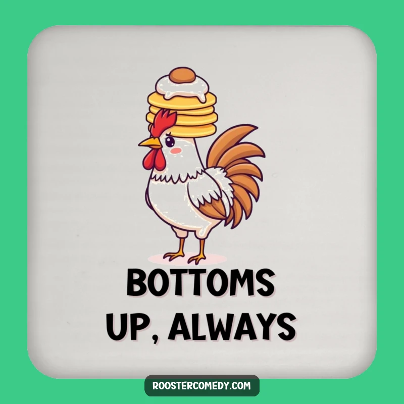 Funny Pancake Rooster Coaster Set - Protect Surfaces with Breakfast Charm