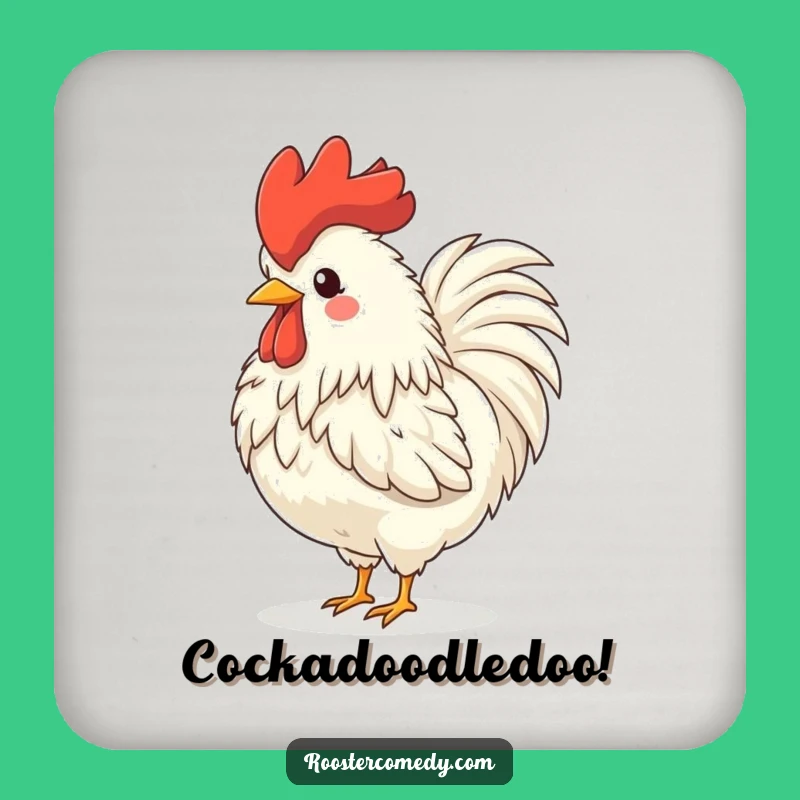 Funny Rooster Crowing Coasters: Hilarious Set for Farmhouse Charm
