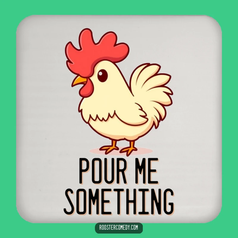 Funny Kawaii Rooster Drink Coaster - Curious Comb Protection Gift