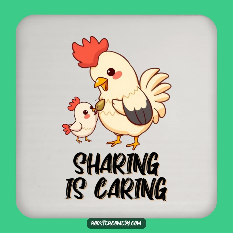 Funny Kawaii Rooster Drink Coaster - Cute Bird Friendship Set, Gift