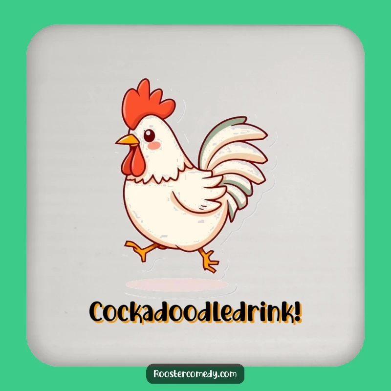 Funny Kawaii Rooster Drink Coaster - Cute Hop Protection Gift