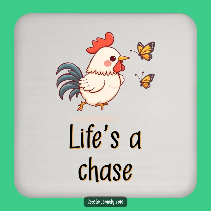 Funny Kawaii Rooster Coaster: Protect surfaces with this hilarious funny gift!