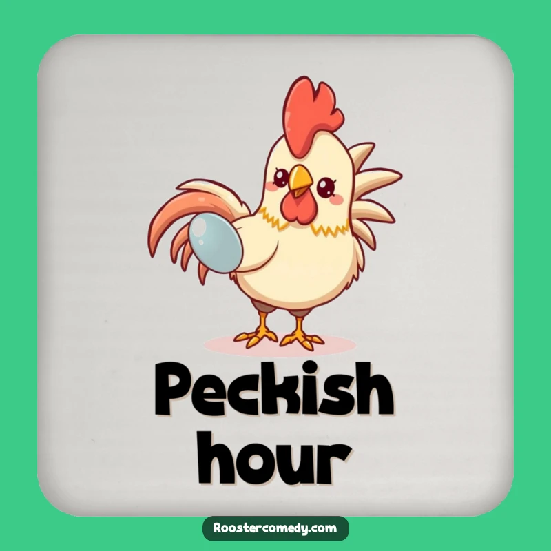 Funny Kawaii Rooster Coasters: Protect Surfaces with Quirky Charm - Cute Funny Gift Set