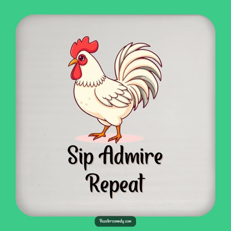 Kawaii Rooster Strutting Coaster Set: Protect Surfaces with Flair