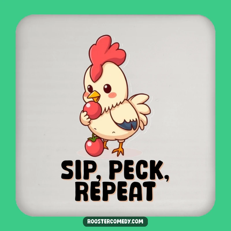 Funny Kawaii Rooster Coaster: Protect your table with this berry funny funny gift!