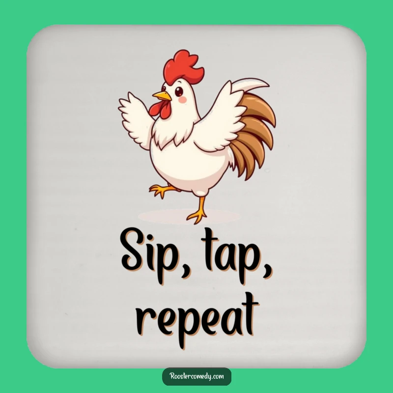 Funny Silly Rooster Dance Coaster - Protect Surfaces with a Funky Flair