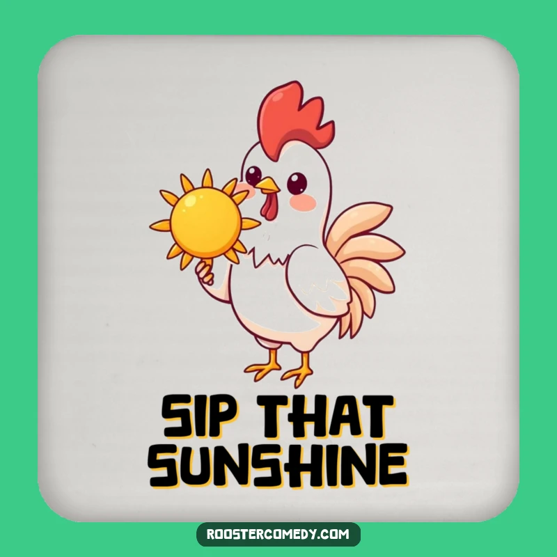 Funny Kawaii Rooster Coaster Set - Cheerful Sun Protection for Tables