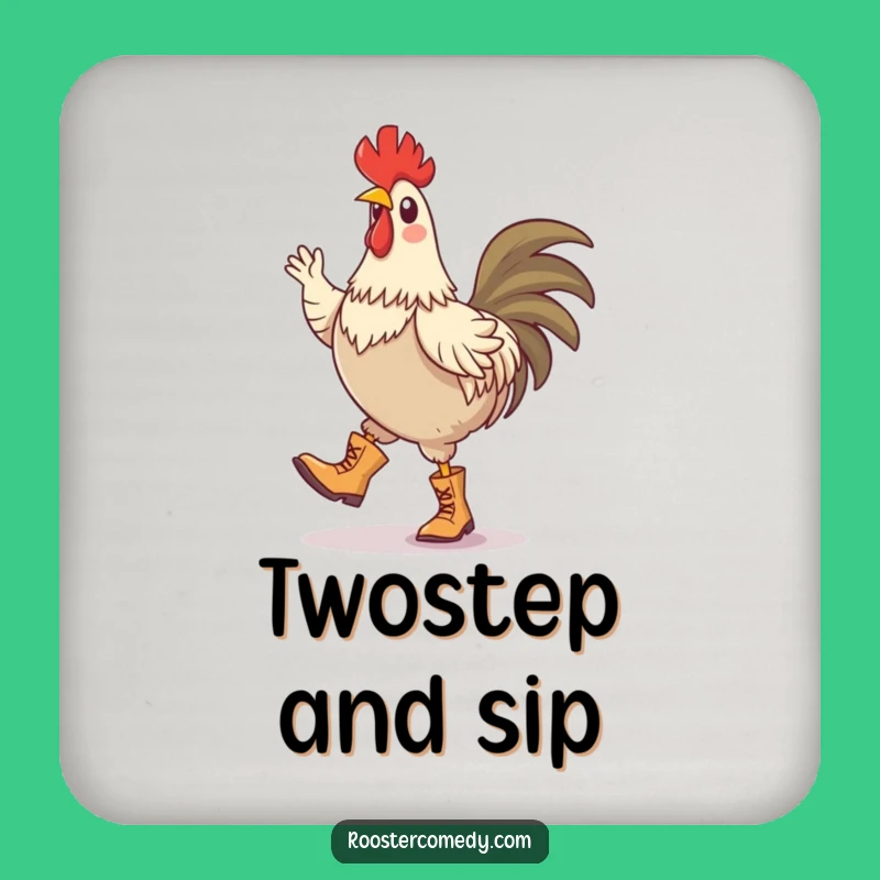 Funny Rooster Jig Coaster: Protect Surfaces with Rhythm
