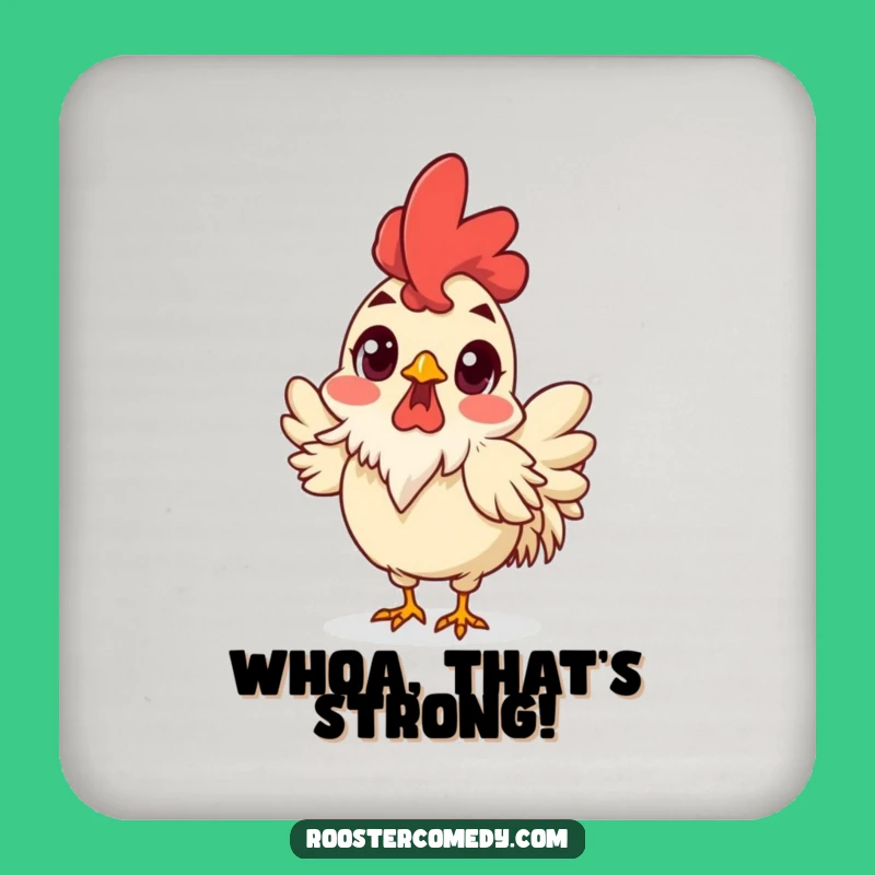 Funny Surprised Rooster Coaster - Shocking Table Protection