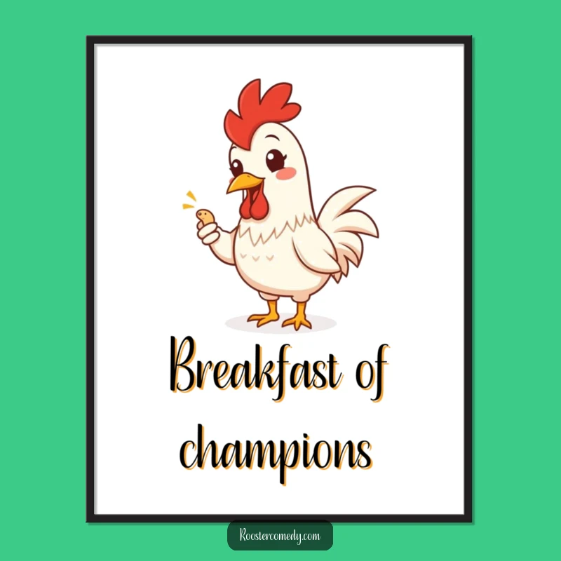 Funny Rooster Worm Poster - Hilarious Farm Art for Your Wall Decor