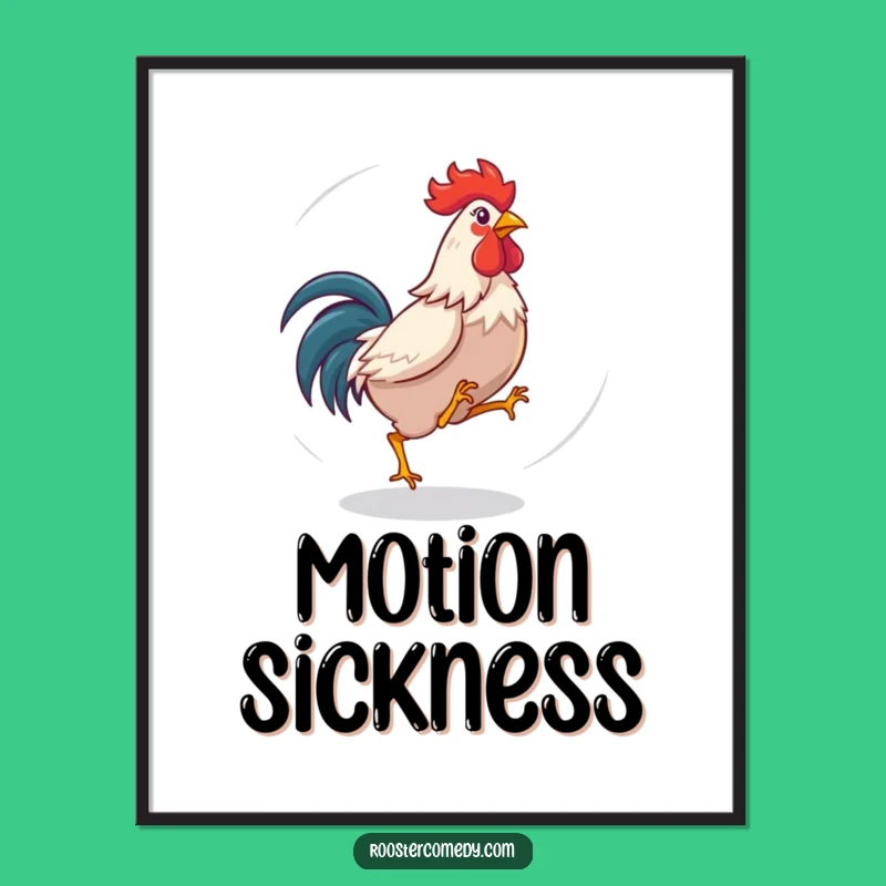 Funny Dizzy Rooster Poster - Playful Bird Art for Whimsical Decor!