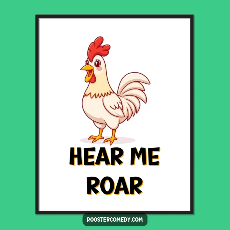 Funny Proud Rooster Poster - Cheerful Wall Art for a Bold Statement