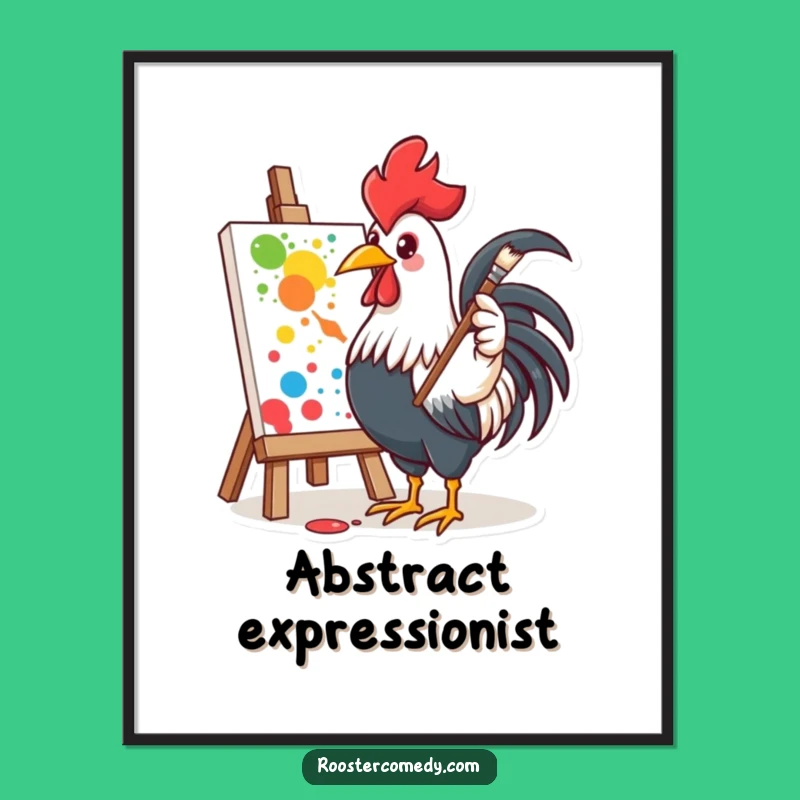 Funny Rooster Artist Poster - Bring Vibrant Artistry to Your Walls