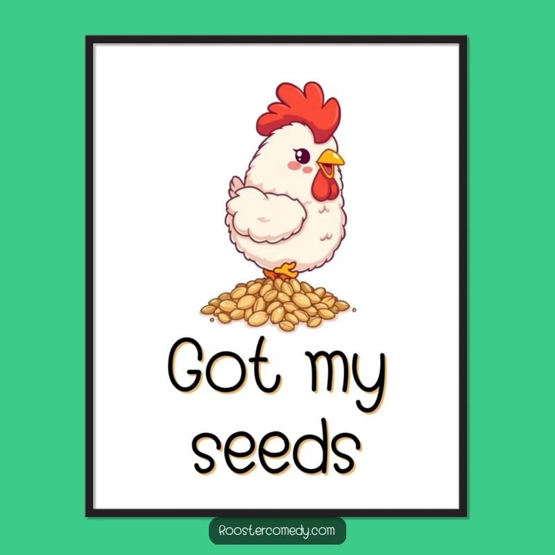 Funny Fluffy Rooster Poster - Cheerful Wall Art for a Happy Vibe