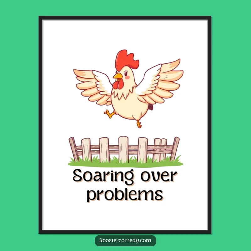Funny Leaping Rooster Poster - Inspire Your Walls with Audacious Art!