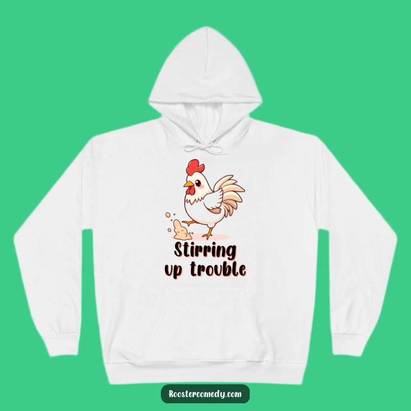 Cozy Funny Kawaii Rooster Hoodie - Playful Dust Kicking Comfort
