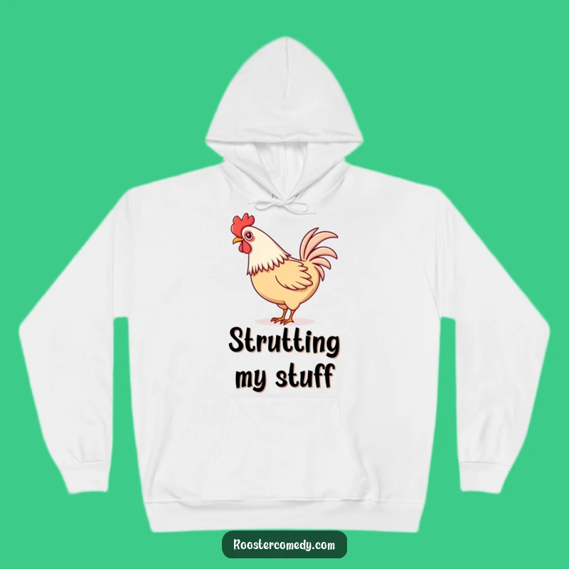 Cozy Funny Kawaii Rooster Tail Wag Hoodie: Warmth with Farmyard Flair