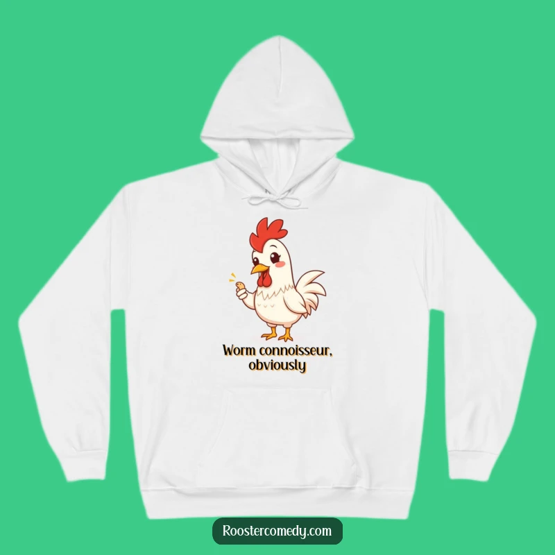 Cozy Funny Rooster Worm Hoodie - The Perfect Hilarious Gift for Bird Lovers