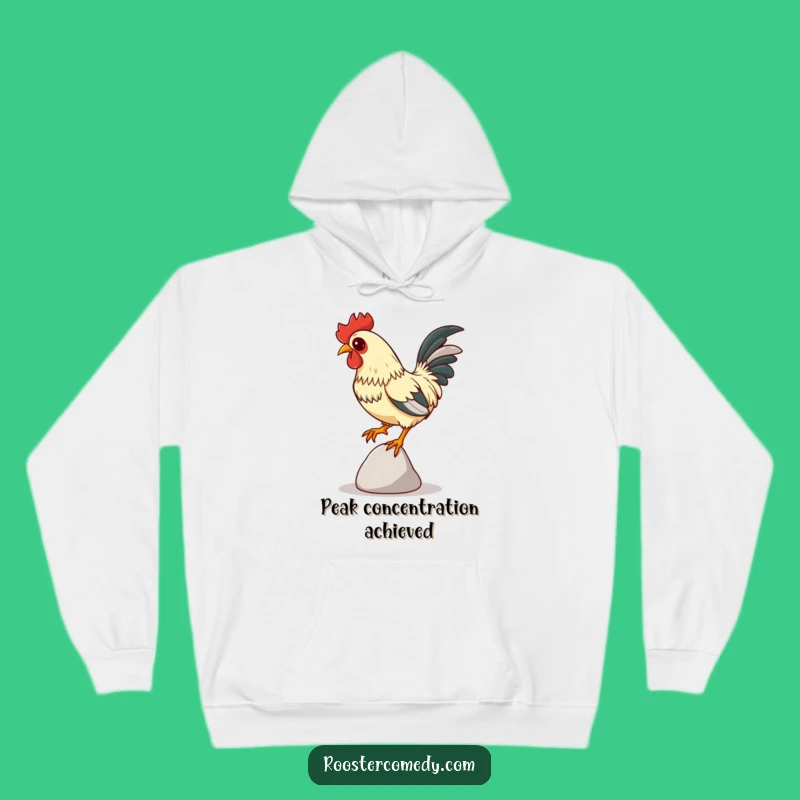 Funny Focused Rooster Hoodie - Cozy Balancing Act Comfort