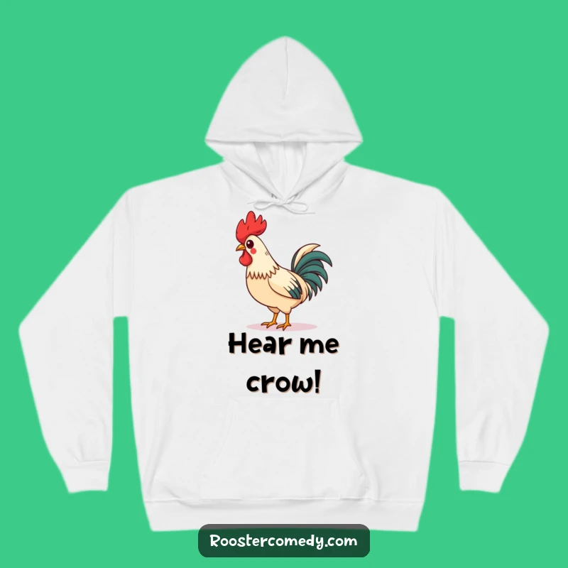 Funny Whistling Rooster Hoodie: Cozy Charm, Askew Comb, Perfect Humorous Gift for Cold Days