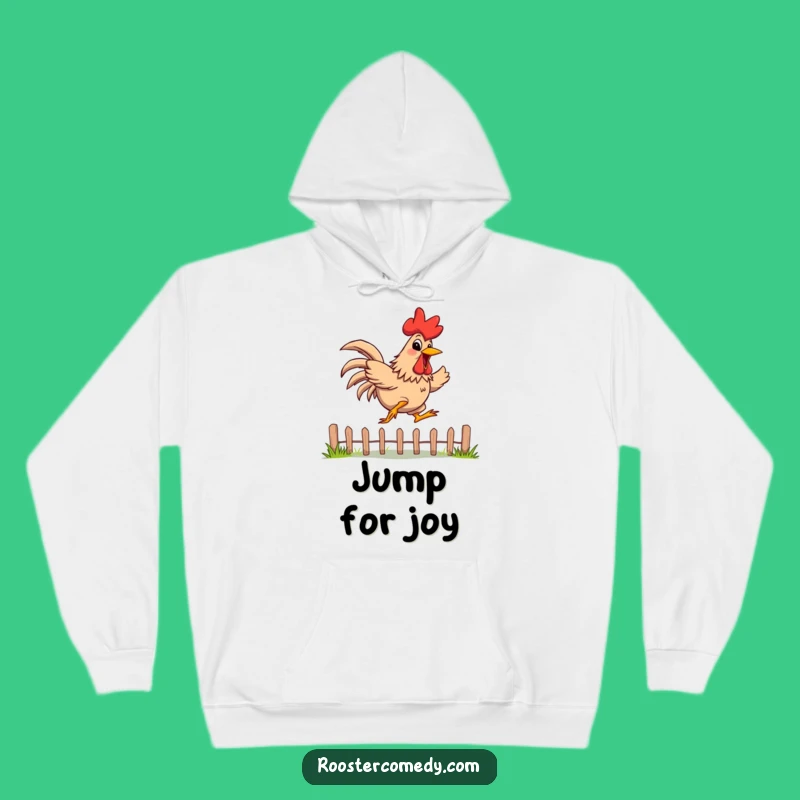 Funny Jumping Rooster Hoodie: Cozy Jumper, Energetic Grin, Perfect Humorous Gift