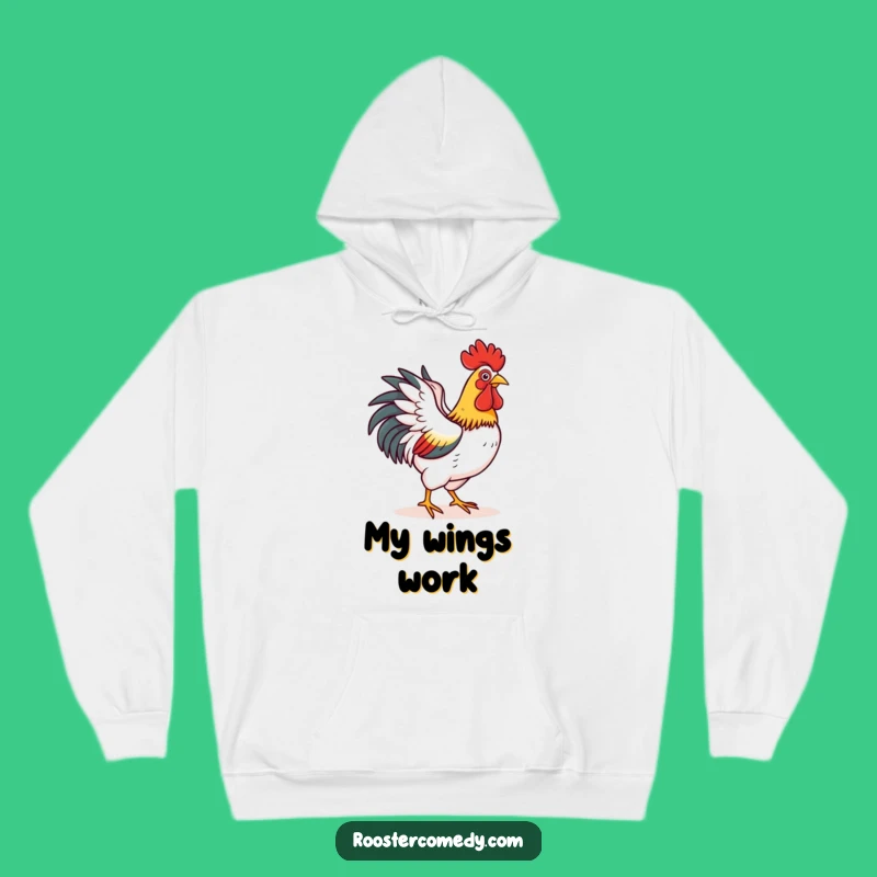 Funny Rooster Fly Hoodie: Cozy Upward Bird - Warm Optimistic Funny Gift