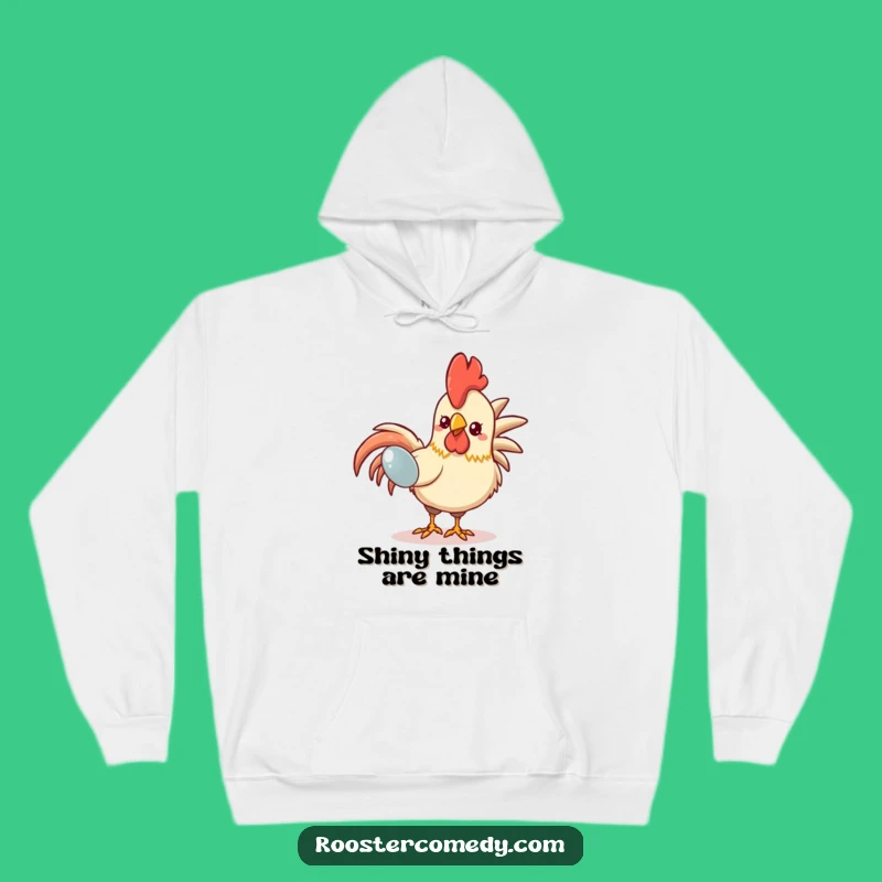 Cozy Funny Kawaii Rooster Hoodie: Warm & Quirky Gift for Shiny Object Fans
