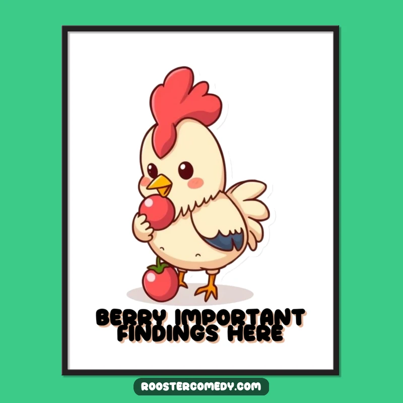 Kawaii Rooster Art Free Printable: Berry Delight Downloadable Wall Decor
