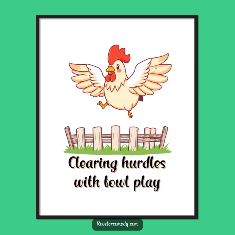 Free Printable Wall Art: Leaping Rooster for Inspirational Home Decor