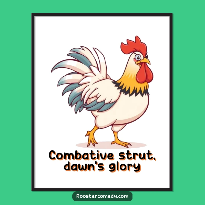 Free Printable Wall Art: The Strutting Rooster, Humorous Farmhouse Art for Personality