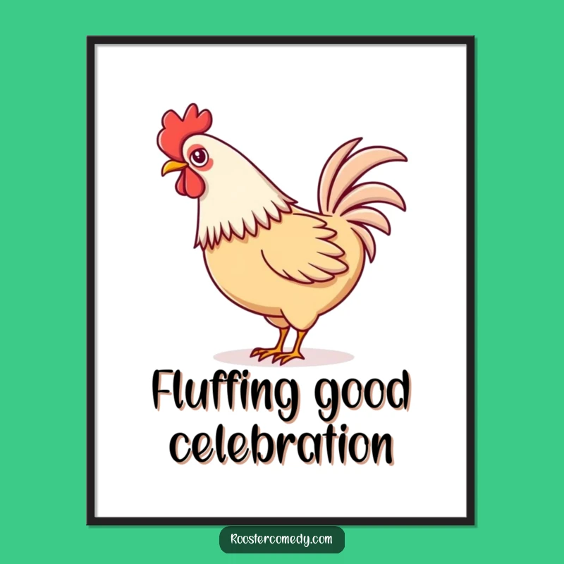 Free Printable Kawaii Rooster Wall Art: Playful Tail Feather Decor Download