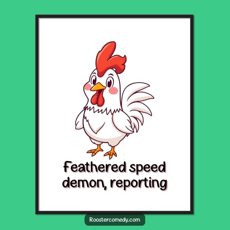 Free Printable Goofy Rooster Wall Art: Racing Fun Downloadable Decor